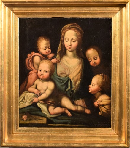 Madone avec l'Enfant et Anges (Charité) Renaissance Italienne